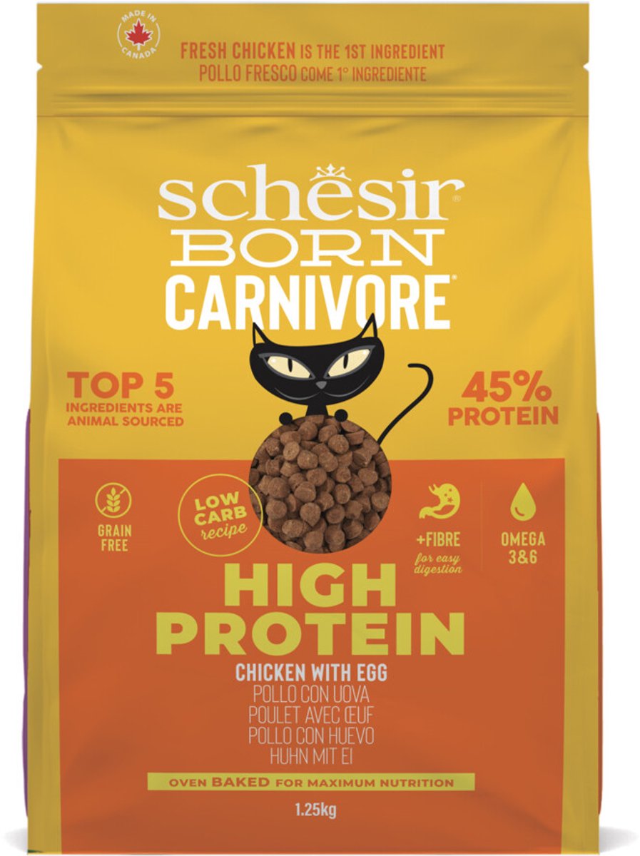 Schesir Born Carnivore Kattenvoer Chicken & Egg – 1,25 kg