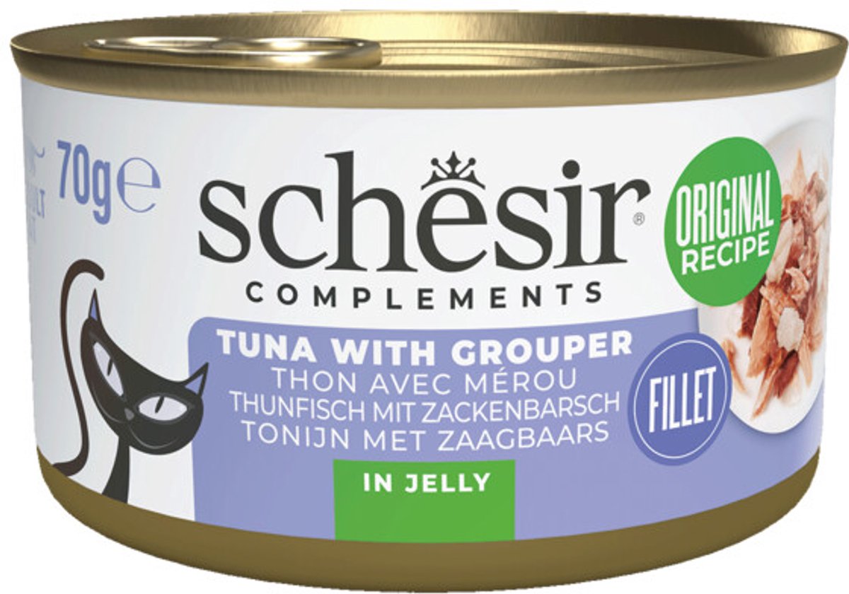 Schesir Schesir Complementary Kattenvoer Tonijn & Zeebaars in Gelei - 12 x 70 gr - Voordeelverpakking
