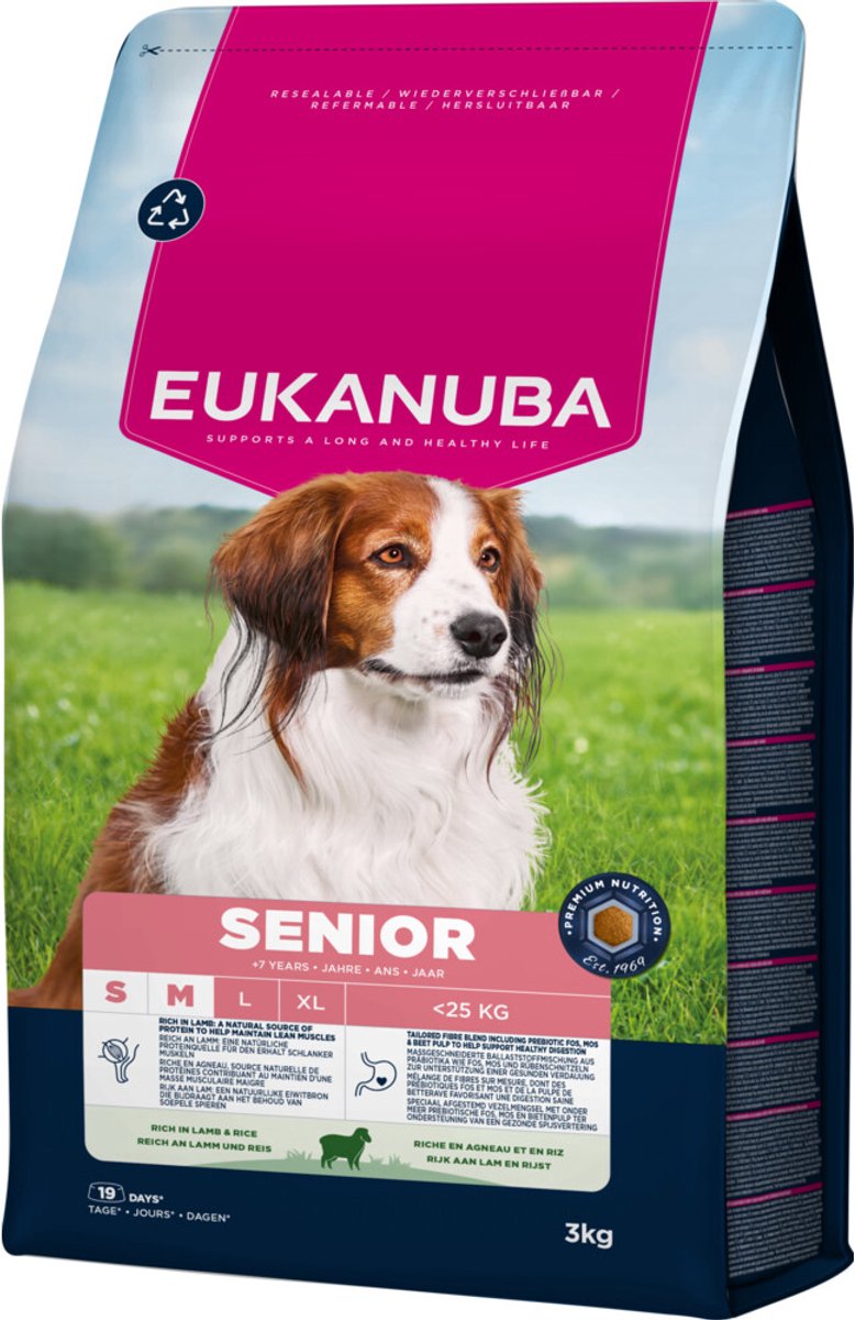 Eukanuba Senior Small/Medium - Hondenvoer - Lam - 3 kg