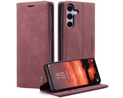 CaseMe Hoesje - Geschikt voor Samsung Galaxy S25 FE Hoesje - CaseMe 013 Book Case - Bordeaux