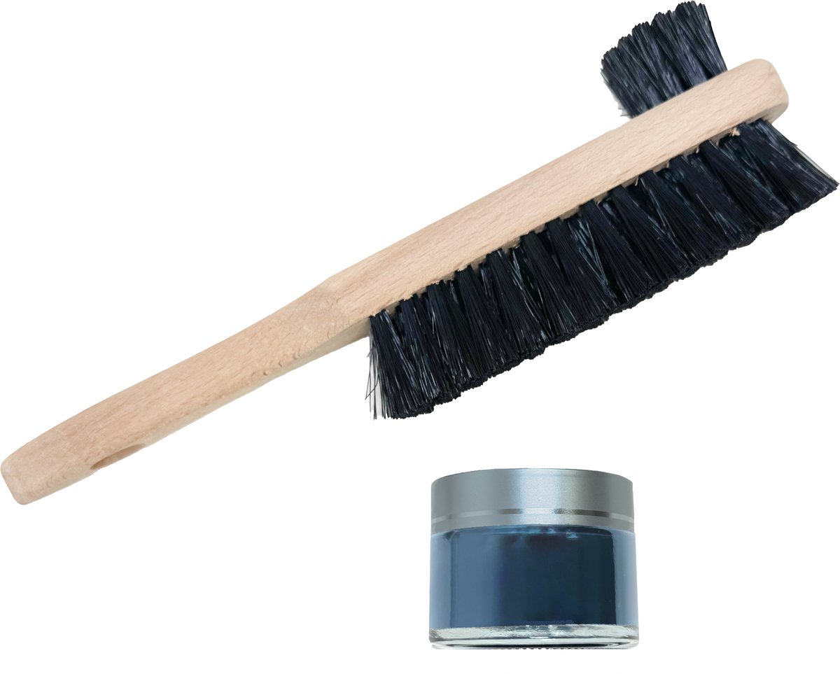 Schoensmeer Blauw – Blauwe Schoenpoets voor Leer met Schoenborstel – 50 ml – 3BMT®