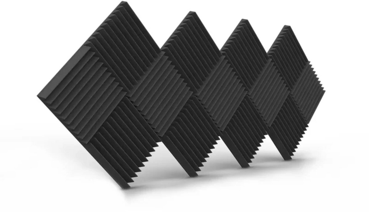 Bigblock Akoestische Panelen 30x30x5 cm - 14 Stuks Schuim Wedges Advanced - Geluidsisolatie en Absorptie - Studio Foam - Wanddecoratie - 30x30x2.5 cm