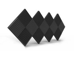 Bigblock Akoestische Panelen 30x30x5 cm - 14 Stuks Schuim Wedges Advanced - Geluidsisolatie en Absorptie - Studio Foam - Wanddecoratie - 30x30x2.5 cm