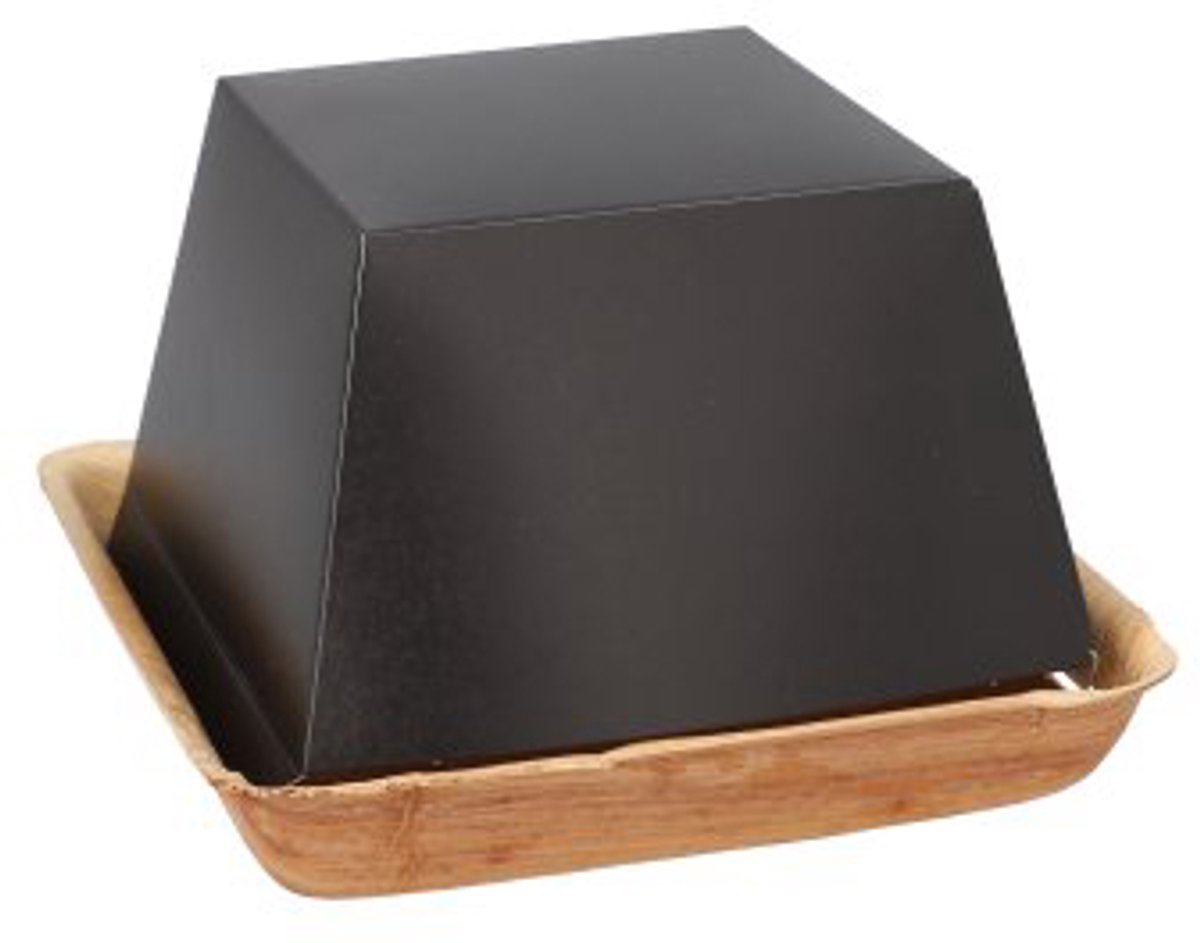 Image of 25 Hamburgerbox Palmblad hoekig 8 cm x 14 cm x 14 cm , klein mit separatem Deckel