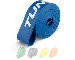 Tunturi Power Band - Weerstandsband 20 tot 55 kg – Pull up Resistance Band - Fitness Elastiek – 104 cm - Incl Trainingsapp - Blauw