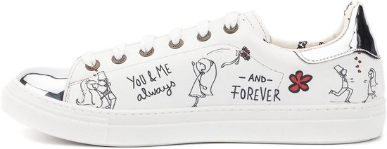 GOBY - Bride and Gloom - Baskets pour femmes - Sneaker - Sneaker Femme - Baskets Femme - Haute Qualité - Fait main - Mariée et marié White - Taille 39