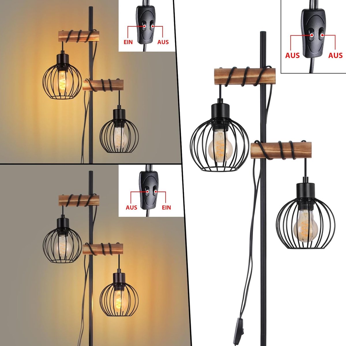 Glitzerlife Vloerlamp - Industrieel Design thumbnail 2