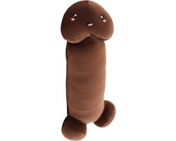 JustValue Penis Knuffel - 90 cm - Erotiek - Bodypillow - Piemel - Zacht - Kussen - Sex Toy - Beige - Bruin