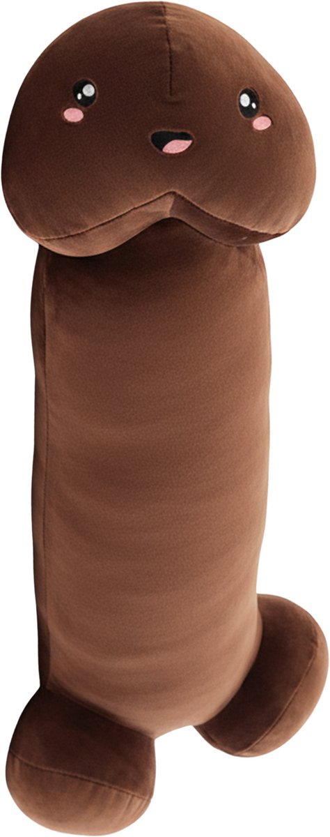 JustValue Penis Knuffel - 90 cm - Erotiek - Bodypillow - Piemel - Zacht - Kussen - Sex Toy - Beige - Bruin