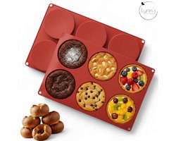 foto van Lynn's yorkshire pudding bakvorm - Siliconen vorm met 6 ronde holtes van 10 cm - Ook ideaal voor bijv. (koolhydraatarm) brood, koek, cracker, gebak, beschuit, oopsies