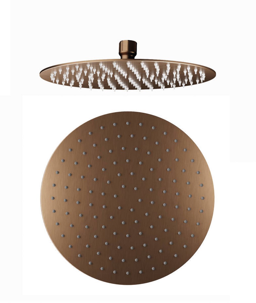 Hoofddouche Flat Rond 25cm Koper