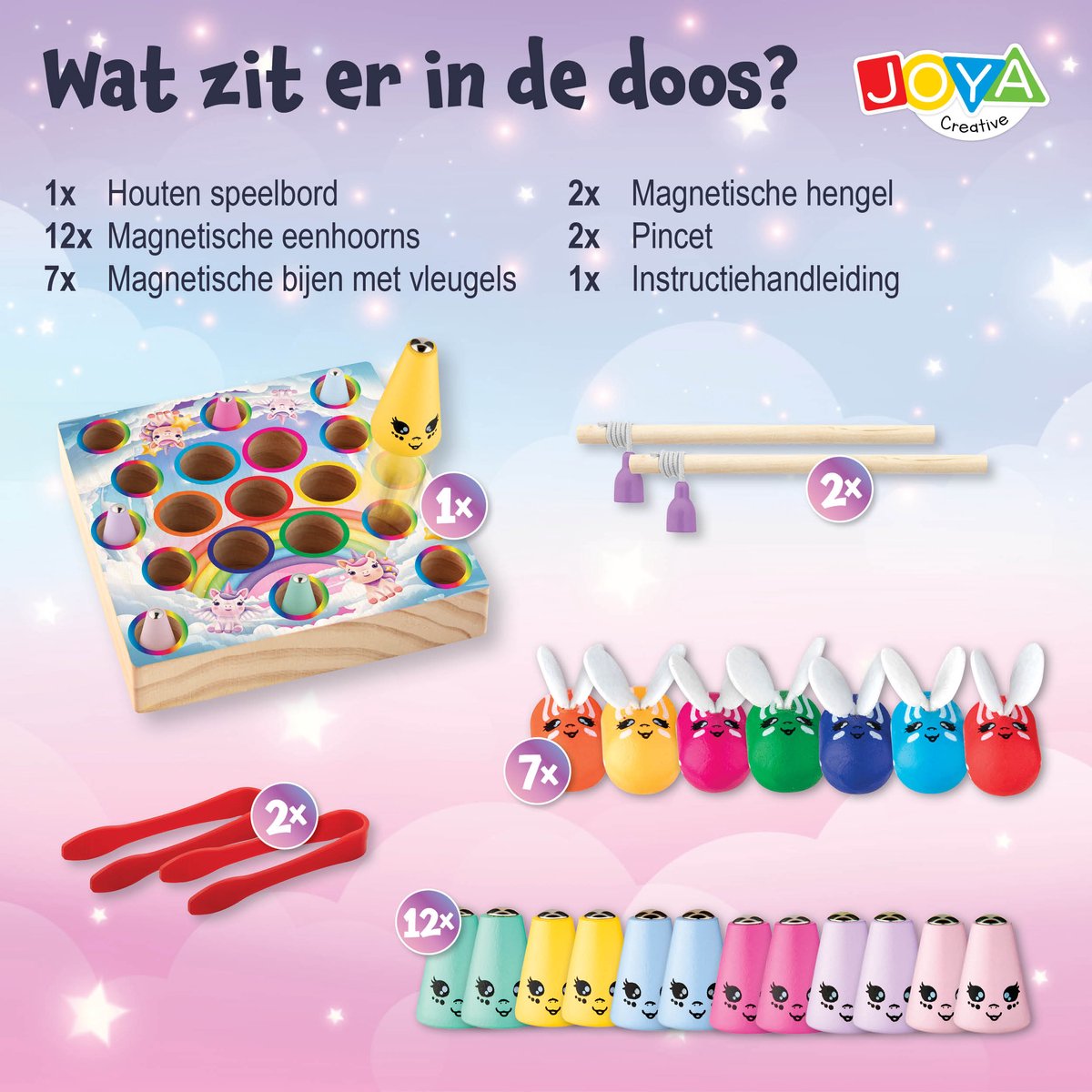 Unicorn Montessori Bord - 2in1 Visspel - Vormen & Visspel - Magneet spel – Houten speelgoed – Sensorisch – Sorteerspel – Activiteitenbord – Peuter Speelgoed – Jongens – Meisjes – Kind – 3 jaar – 4 jaar – 5 jaar – 6 jaar - Joya Creative — afbeelding 6