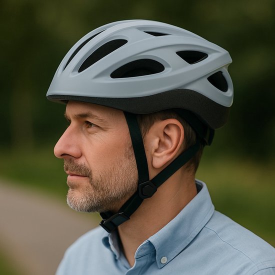 Fietshelm - Volwassen - Verstelbaar - Maat M 54-58 cm - off white van Merkloos — afbeelding 2