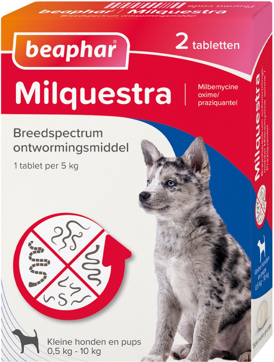 Beaphar Milquestra Ontwormingsmiddel kleine hond en puppy 4 tabletten