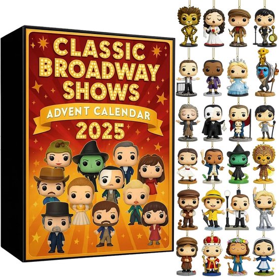 Adventskalender 2025 - 24-dagen aftelkalender met iconische muzikale personages - Halloween Adventskalender 2025 - cadeaus voor fans, theaterliefhebbers