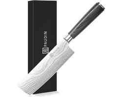 PAUDIN KW4 Nakiri Mes - 17,5 cm - Professioneel Groentemes - Japans mes - Koksmes - Damascus Patroon