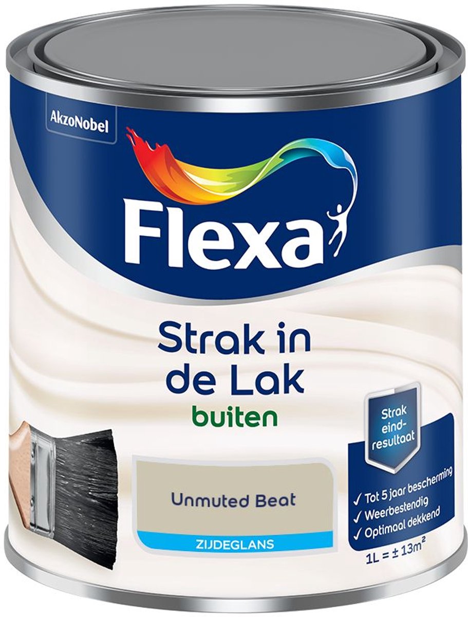 Flexa - Strak in de Lak Buitenlak Zijdeglans - Unmuted Beat - Kleur van het jaar 2026 - Mengverf - 1 L