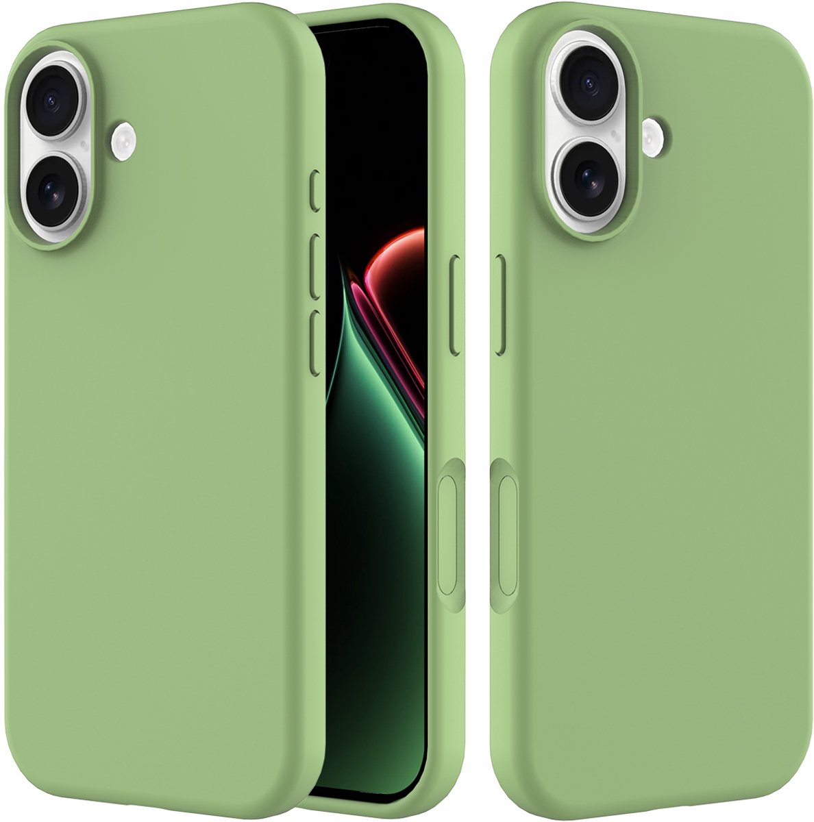 Zenzotek Hoesje Geschikt voor iPhone 17 - Telefoonhoesje - Valbestendig vloeibaar silicone - Mintgroen