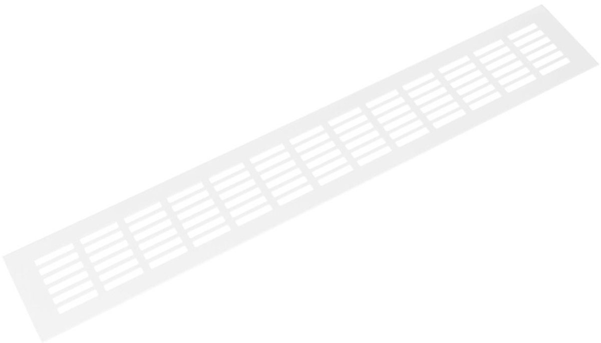 Aluminium Plintrooster - 1000x80mm - Wit - Inbouwrooster - Ventilatierooster