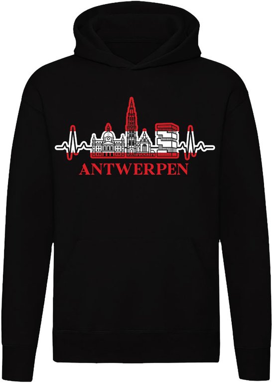 Antwerpen Hartslag Hoodie - unisex - antwerpen skyline - antwerp - anvers - trui