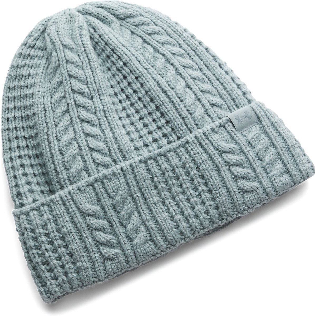 Under Armour Dames W Halftime Cable Knit Beanie 1386639 323- US OSFM Groen
