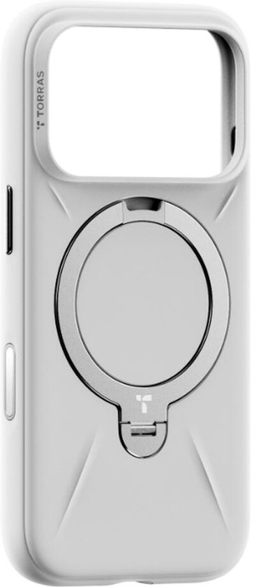 Wit Torras hoesje voor iPhone met metalen ringstandaard.