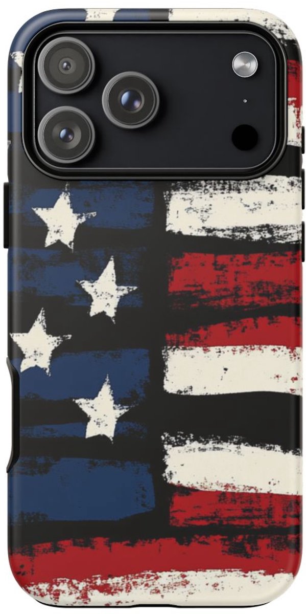 Verweerd Vlagpatroon met Vintage Effect – Telefoonhoesje Geschikt voor iPhone 17 Pro Max