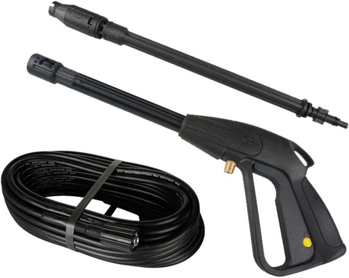 TOVBMUP Hogedrukreinigerpistool - Verstelbaar Straalpatroon 2200 PSI - 5 Meter Slang - Geschikt voor Tuin en Auto - Kunststof - Incl. Verlengstuk en Spuitmond
