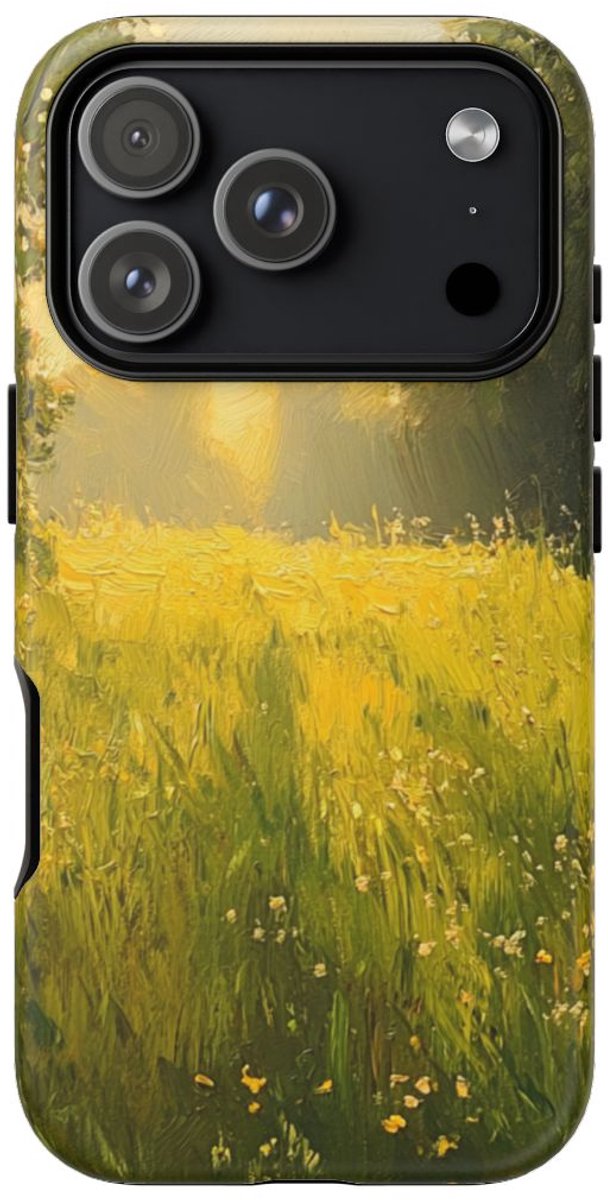 Zonnige Weide met Wilde Bloemen – Telefoonhoesje Geschikt voor iPhone 17 Pro