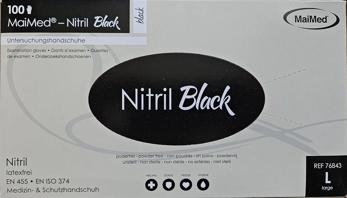 MaiMed Nitril Handschoenen Poedervrij – Maat L 3 x 100 stuks