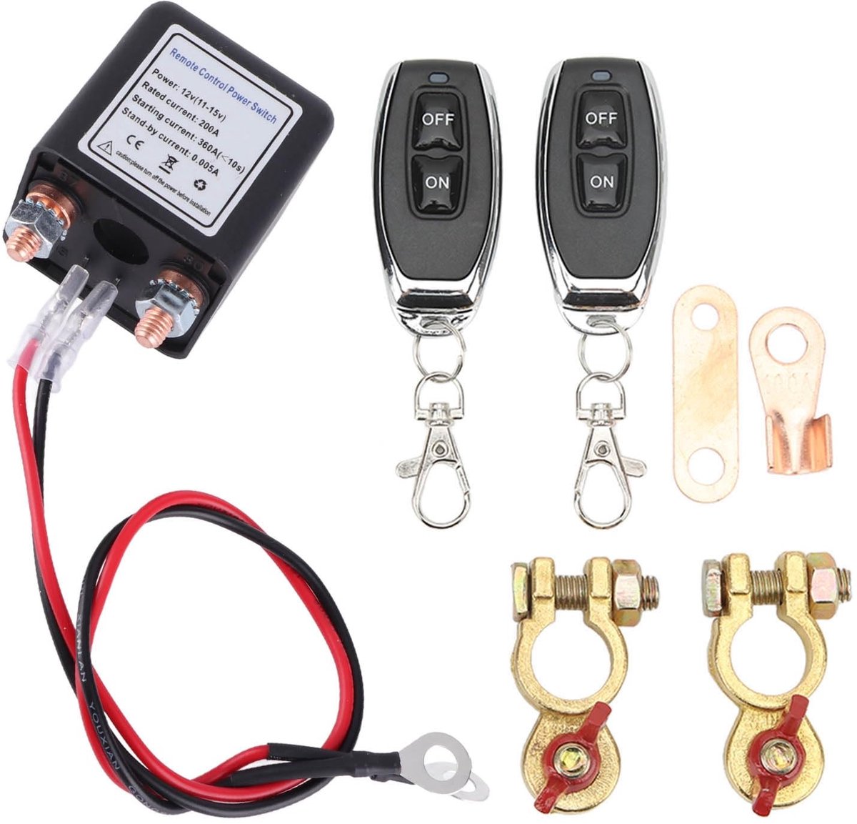 Externe Batterijscheidingsschakelaar Opgewaardeerde Kill-schakelaar voor Autovrachtwagen, Batterijscheidingsschakelaar, DC12V Externe Batterijscheidingsschakelaar Auto On Off Kill-schakelaar voor Auto (12V200A)