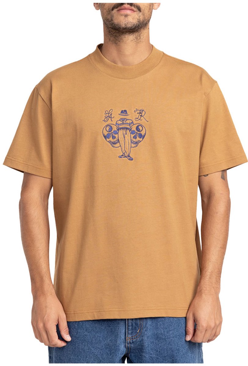 Rvca Invisible Man T-shirt Met Korte Mouwen Bruin S Man