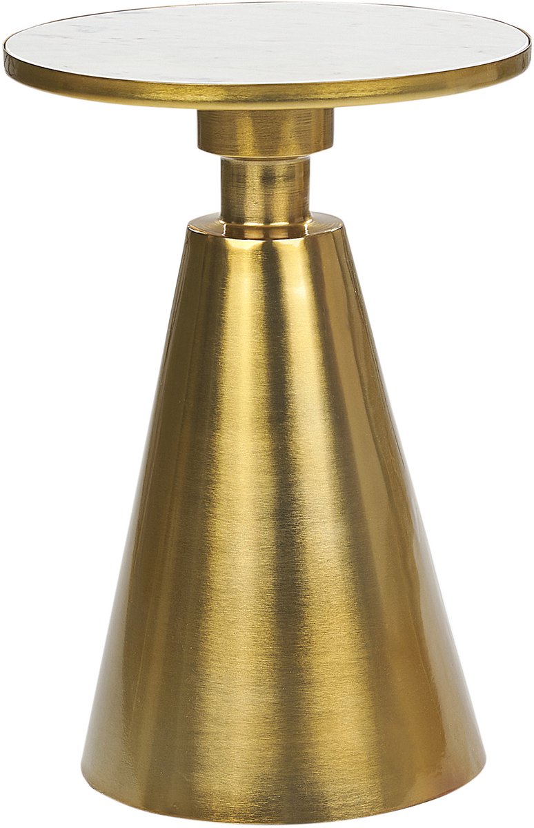 Beliani ANDRES - Bijzettafel - Wit/Goud - Metaal