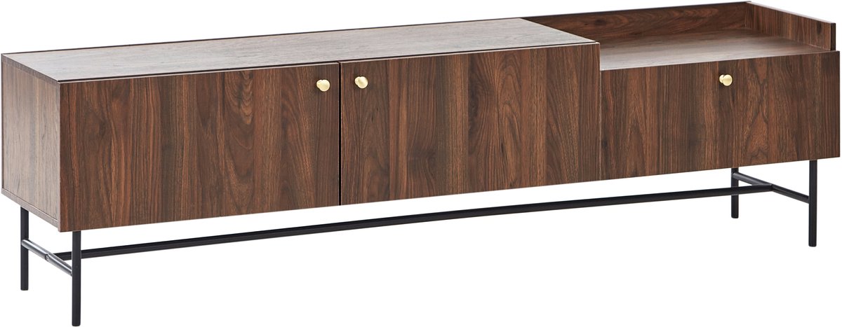 BELIANI LISMORE - TV-meubel - Donkerhout - Vezelplaat