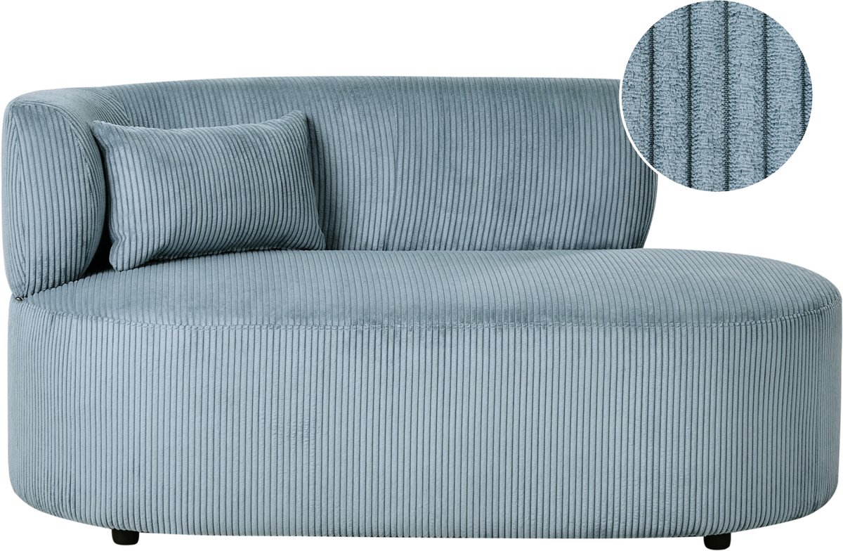 BELIANI VANVEY - Chaise longue - Blauw - Linkszijdig - Corduroy