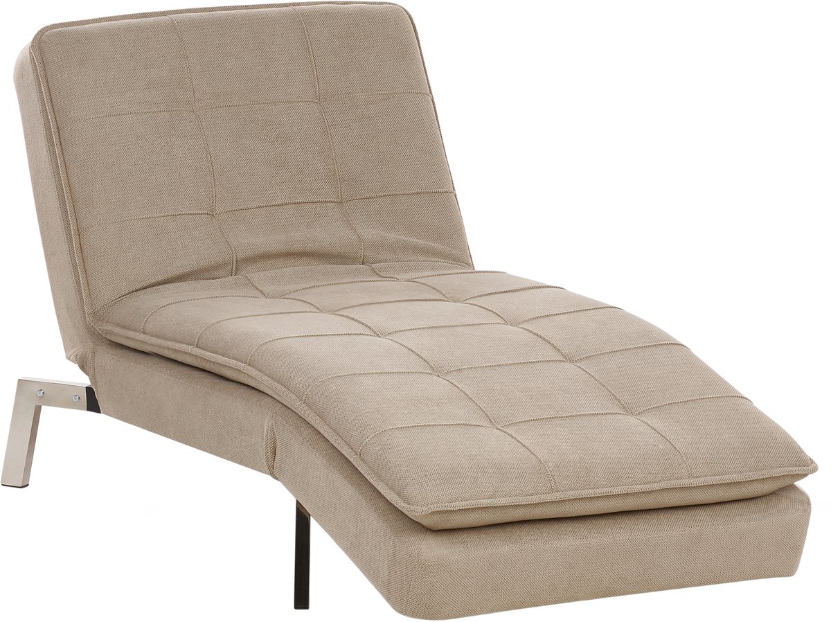 Beliani LOIRET - Chaise longue - Beige - Symmetrisch - Polyester