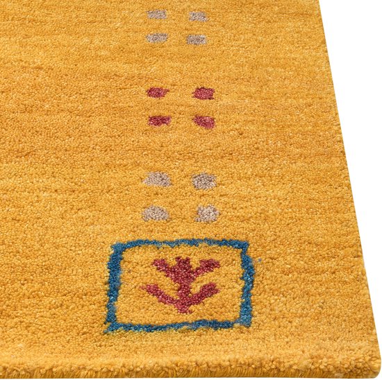 Beliani AKALAN - Tapis moderne - Jaune - Laine