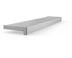 DQ-PP RAAMBOEK PVC, 25 cm x 110 cm, Zilver, Vensterbank, voor Binnengebruik, Binnenvensterbank, Binnen, Per meter, Woonkamer, Decoratie, Kunststof