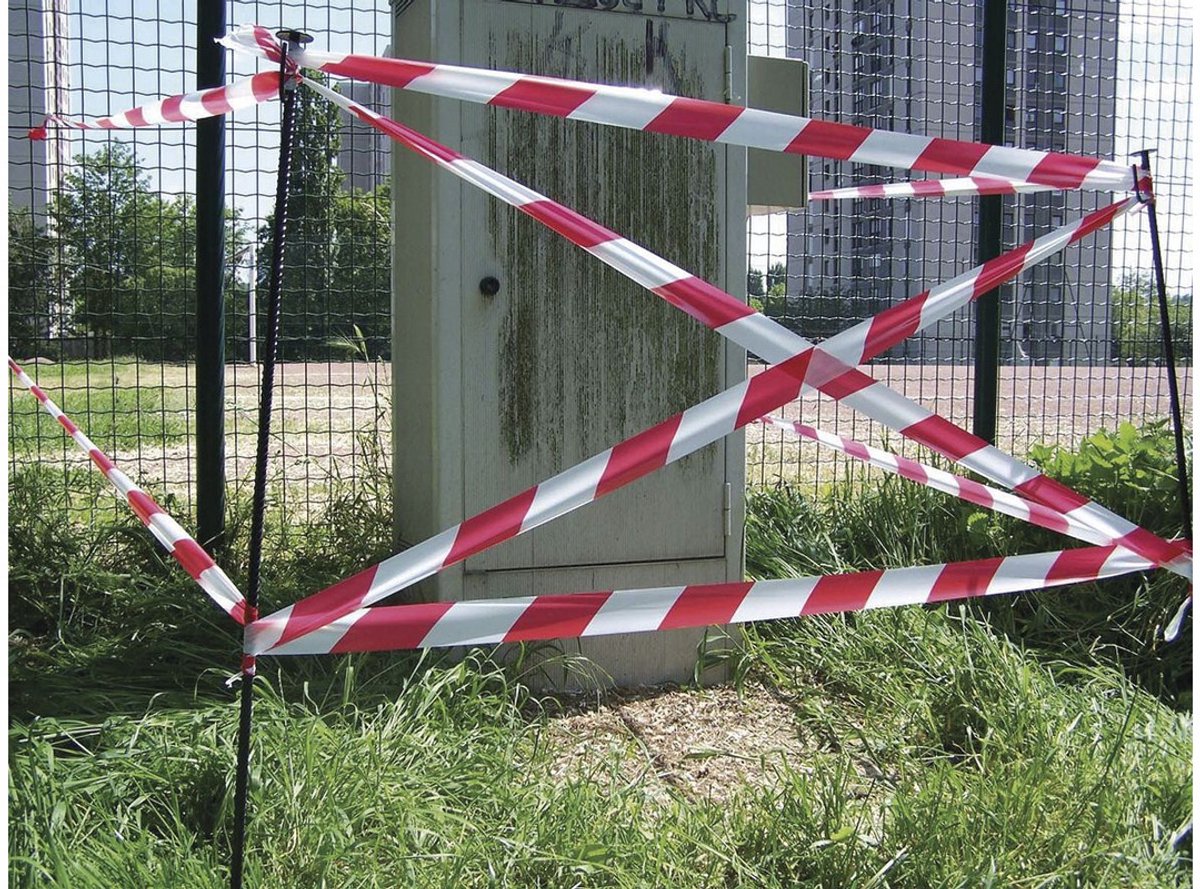Signalisatietape HDPE Zwart/Geel - Beveiliging van Gevaarlijke Zones, 100m - Samkraft