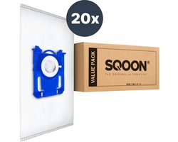 SQOON® Stofzuigerzakken - 20 Stuks - Geschikt voor AEG, Philips, Electrolux, Standaard BAG - Passend in o.a. AEG VX4, VX6, VX8, 6000 serie, GR201 of Philips Active, PowerPro, PerformerPro, PH99, FC8021/03, FC8021/05