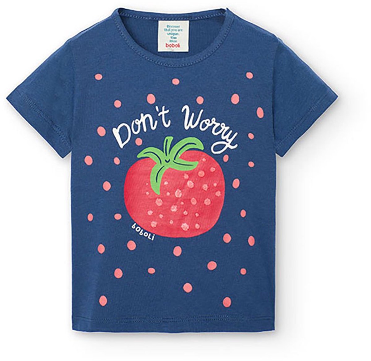 Boboli 298009 T-shirt Met Korte Mouwen Blauw 6 Months Meisjes
