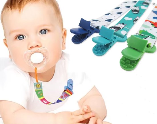 Actie4you® - Set 3 stuks speenkoord - Speenketting - Dino - Fopspeenkoord van Actie4you® — afbeelding 5