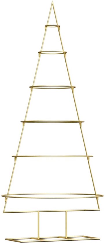 vidaXL - Sapin de Noël en métal avec support - Goud - 150 cm - Acier thermolaqué