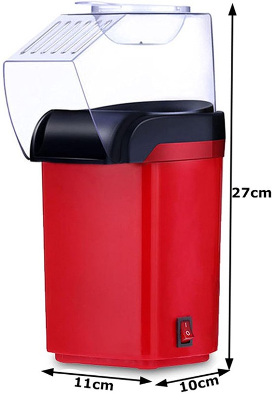 Popcornmachine 1200W - Vetvrije & Olievrije Hetelucht Popcornmaker –popcorn machine - popcornmakers - Klaar in 3 Minuten - 63492 — afbeelding 2