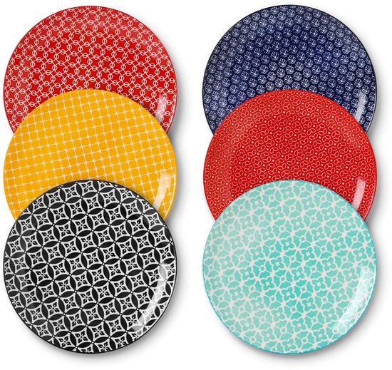 Keramische dinerborden - set van 6 - gradiënt blauw - 10 inch