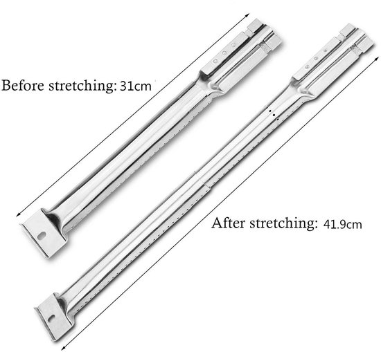 Tube de brûleur pour gril à gaz - VVIKIZY - Acier inoxydable - Réglable - Universel - Haute