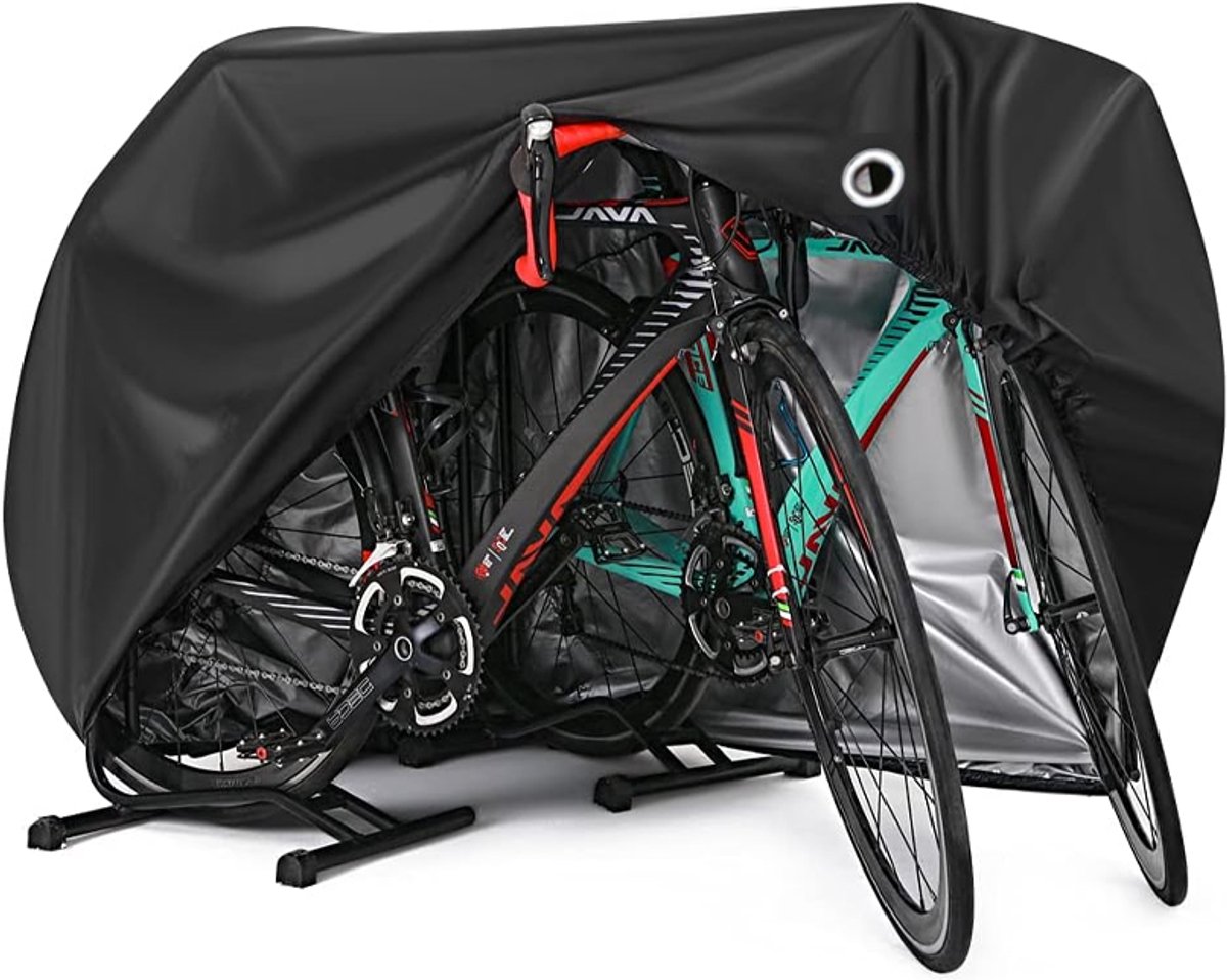 Fietshoes, Waterdichte supersterke Oxford-stof, Fietshoes voor 1/2 fietsen, Fietsbeschermhoes, Elektrische fiets, mountainbike, Zwart - Waterdichte hoes voor buitenfietsen, regendicht, sneeuwbestendig, zonbestendig, UV-bescherming - Cyslmuk®