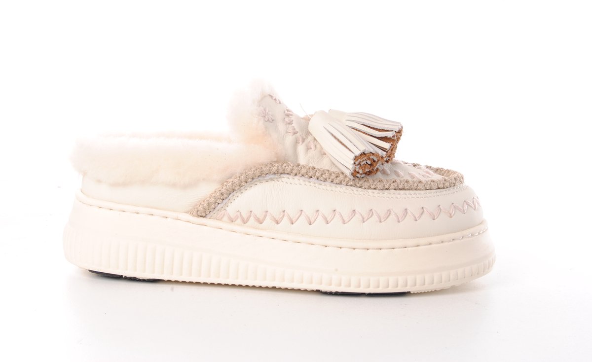 NAN-KU dames slipper Golem leder off white