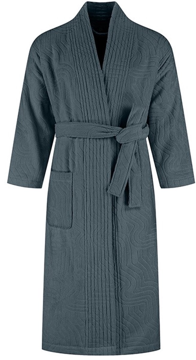 Yumeko badjas velours pebble blauw l