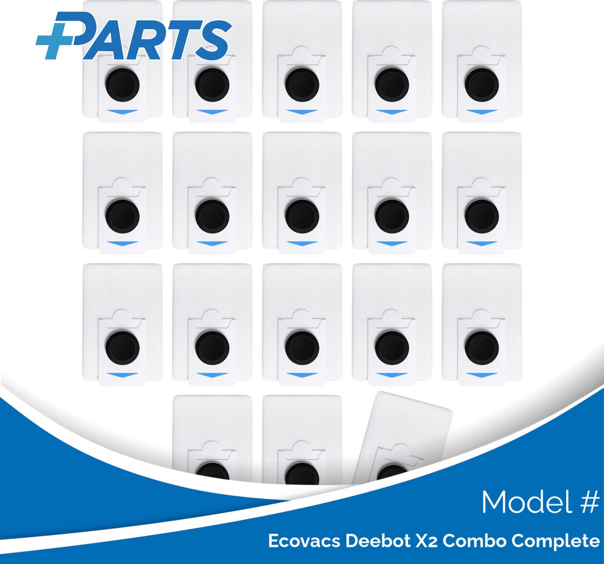 Plus.Parts Ecovacs Deebot X2 Combo Complete Stofzakken (18 Stuks, Plus.Parts® alternatief voor DDB030028) Overig